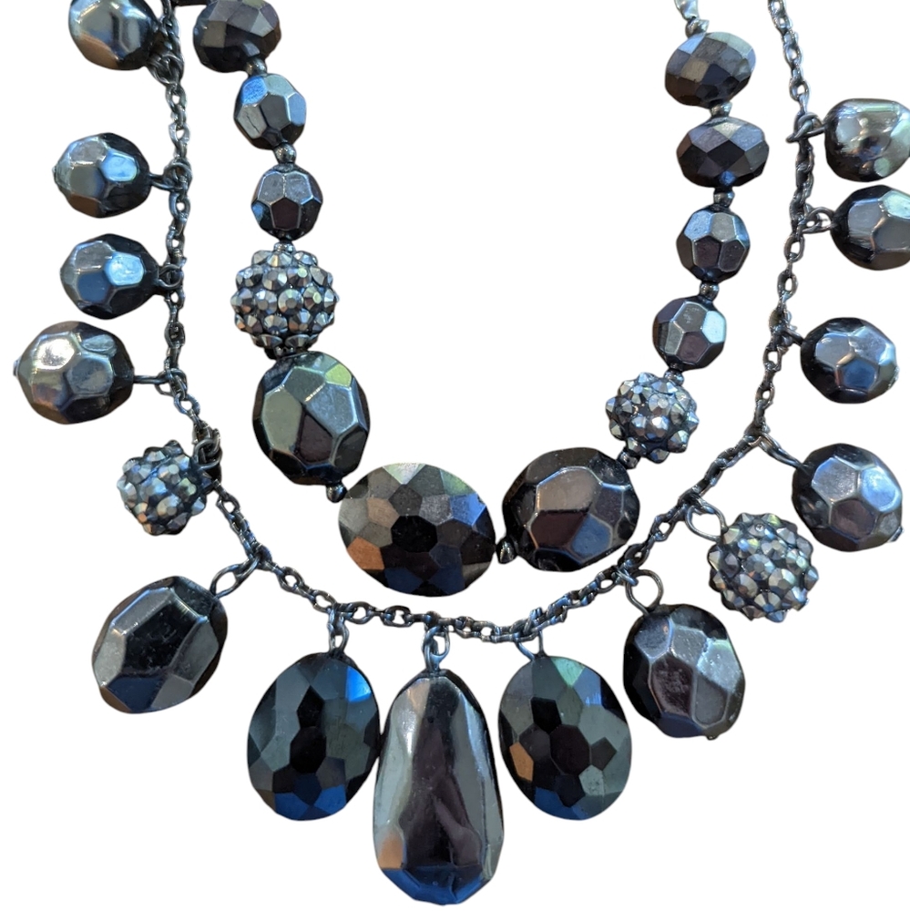 Elegant Black Beaded Necklace